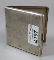 George V silver engine-turned cigarette case, probably by Atkin Bros. Birmingham 1932. 3.8 troy