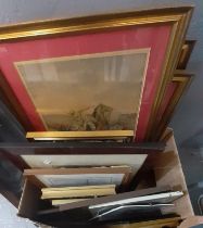 Box of assorted furnishing prints and other pictures, various. (B.P. 21% + VAT)