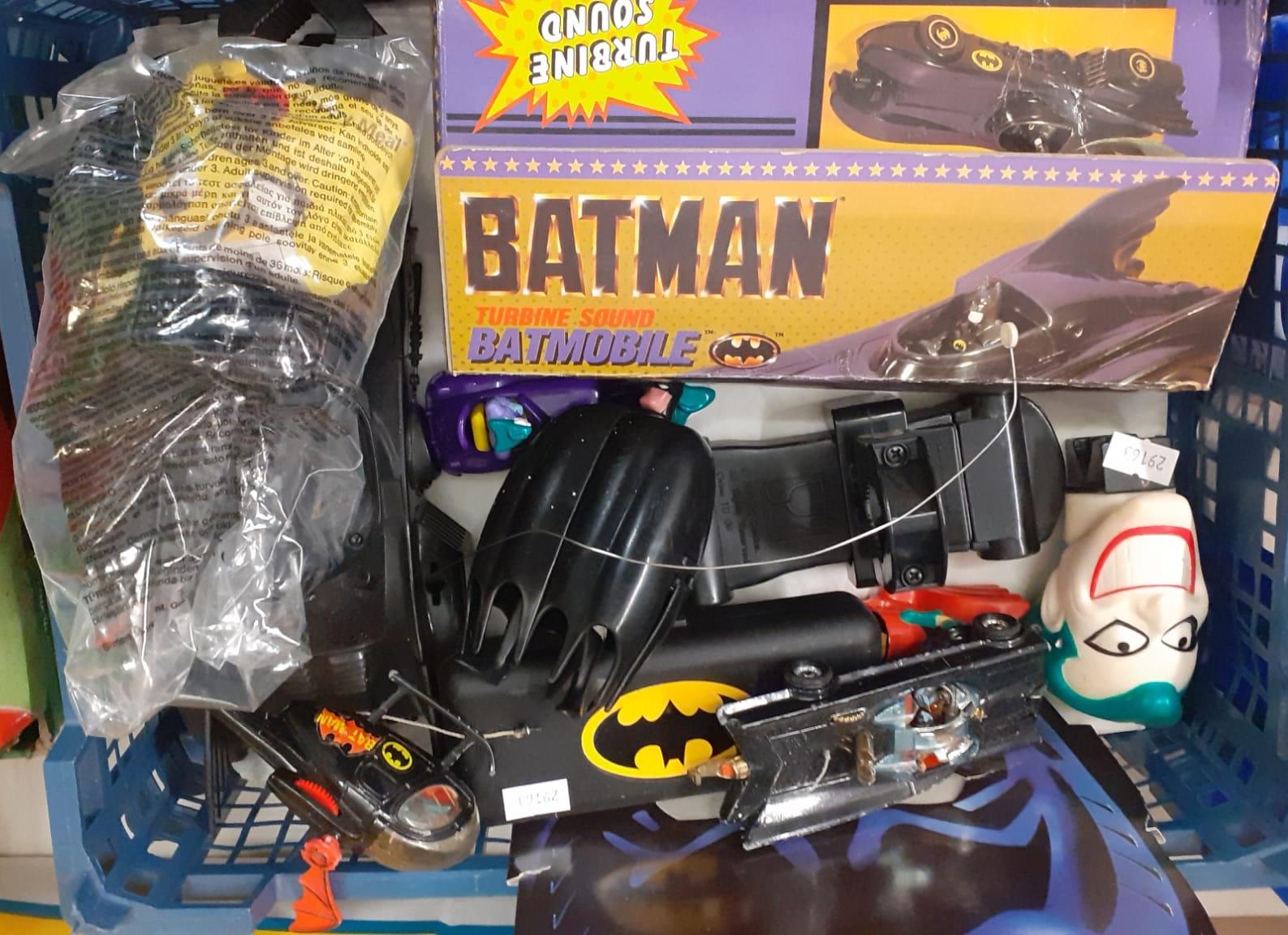 Box of plastic and other Batman toys, cars etc. together with Disney's Pocahontas Collectable - Image 4 of 4