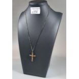 Clogau 9ct gold crucifix pendant on chain in original box. 7.2g approx. (B.P. 21% + VAT)