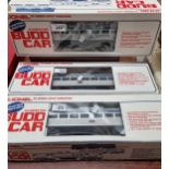 Three Lionel O and O27 gauge limited edition Illuminated Budd cars to include: Commuter Train, two