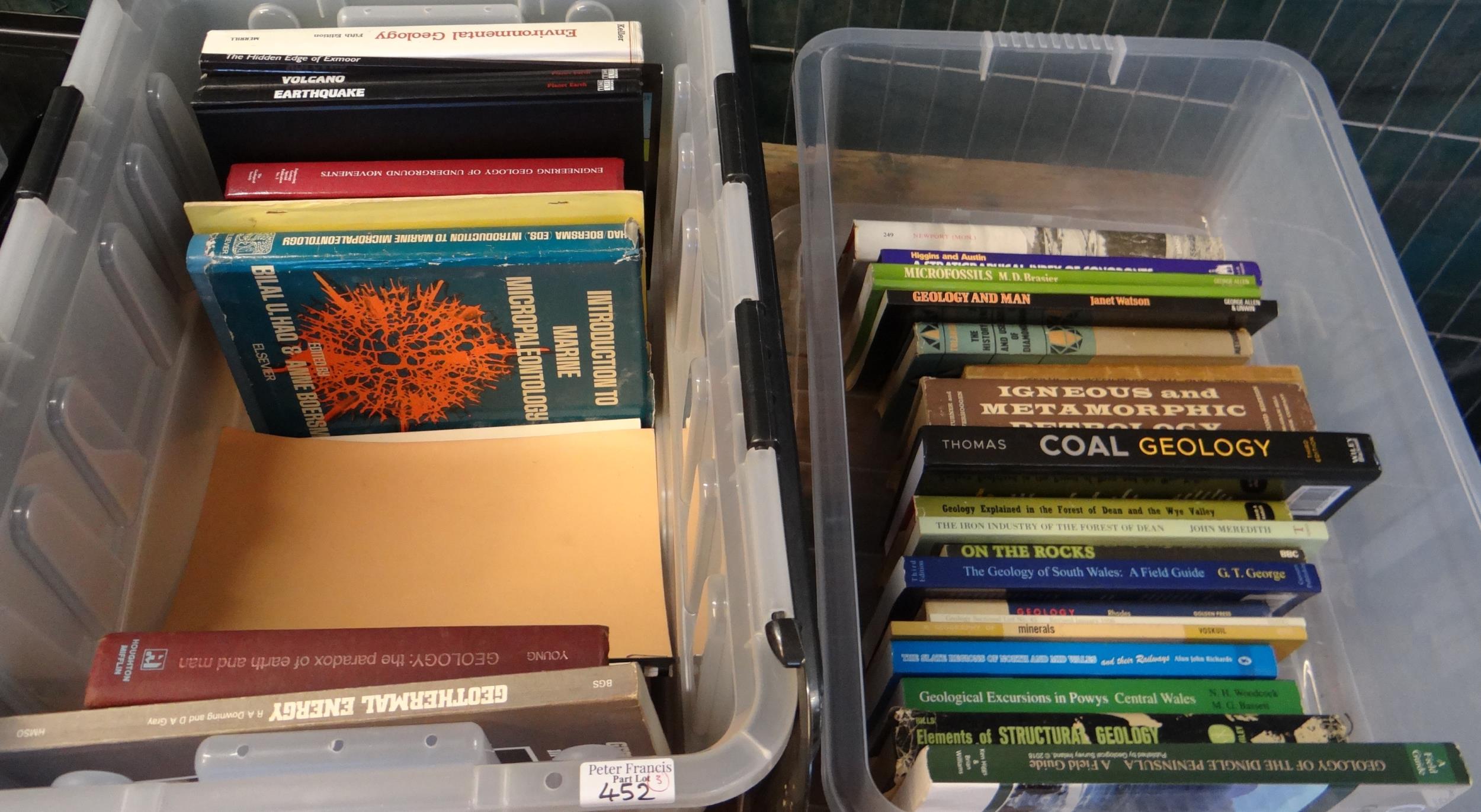 Three crates of books on Geology and Paleontology to include: 'The Petrology of the Igneous Rocks' - Image 2 of 5
