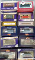 Plastic box of Bachmann Branch-Line and Dapol OO scale model railways items, all in original