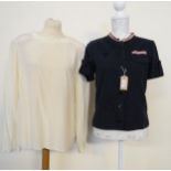 Collection of designer women's clothing and accessories to include: Miss V Valentino size 12 cream