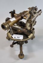 Late 19th/early 20th century brass and bronze theodolite. Unmarked. (B.P. 21% + VAT)