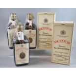 Three bottles of Ancestor Dewar's Rare Old Scotch Whisky. 70% proof, with two original card