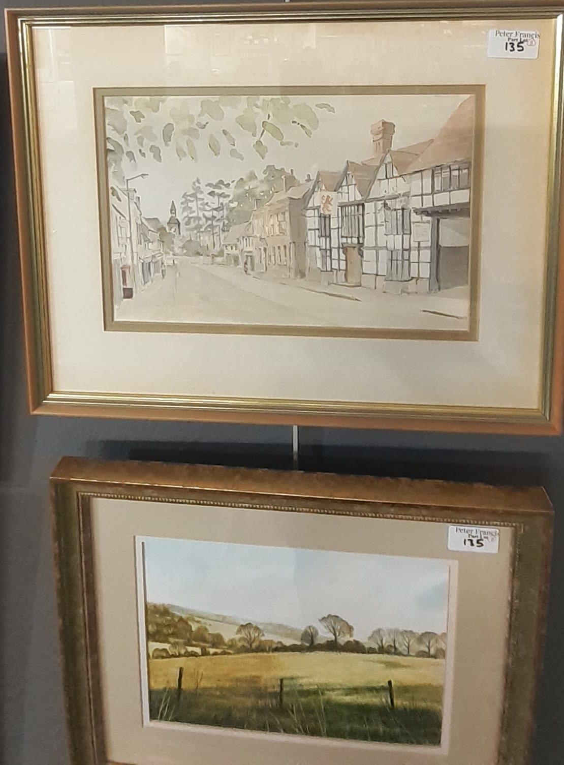 Group of assorted watercolour studies being: landscapes, street scenes, river scenes etc. Framed. ( - Image 2 of 5