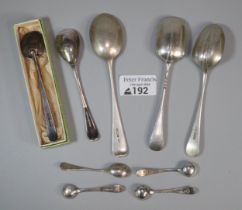 Collection of silver and silver plated spoons. 2.7 troy oz approx. (B.P. 21% + VAT)