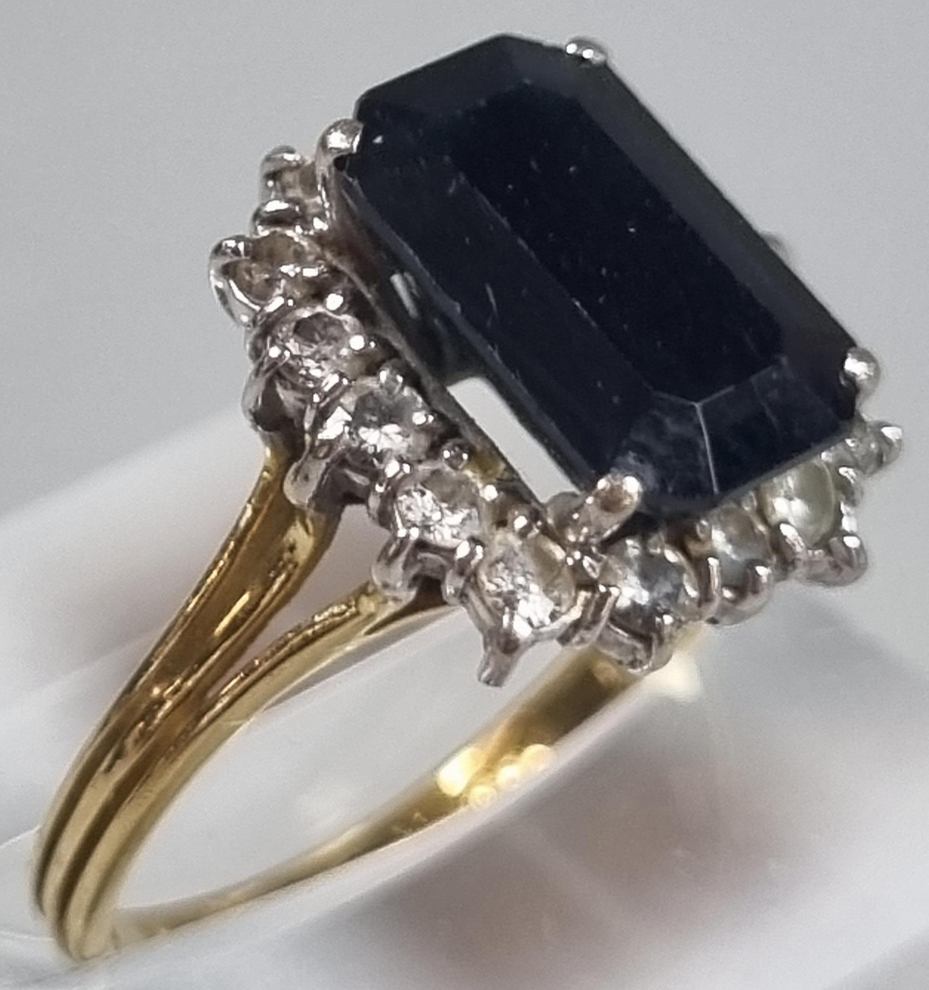 18ct gold diamond and black stone ring (possibly sapphire). 4.3g approx. Size L1/2. (B.P. 21% + VAT) - Image 3 of 5