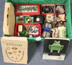 Box of mainly costume jewellery and watches to include: Marc Jacobs and Storm watch, beaded