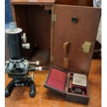 20th century Beck of London microscope in fitted mahogany box. (B.P. 21% + VAT)