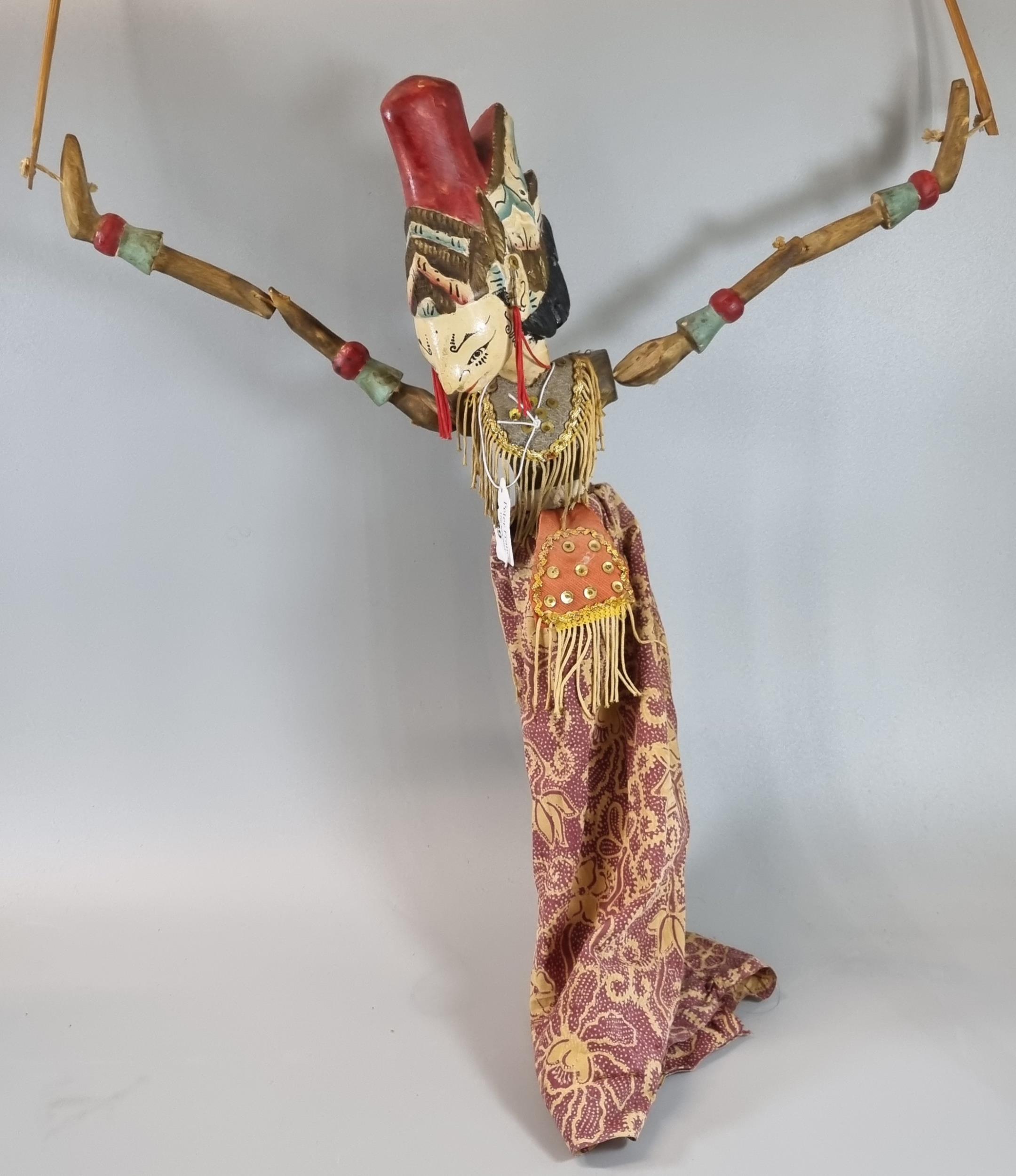 Vintage Asian marionette stick puppet with painted wooden head. (B.P. 21% + VAT)