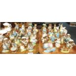 Two trays comprising forty five Beswick Beatrix Potter figures with printed gold marks to bases to