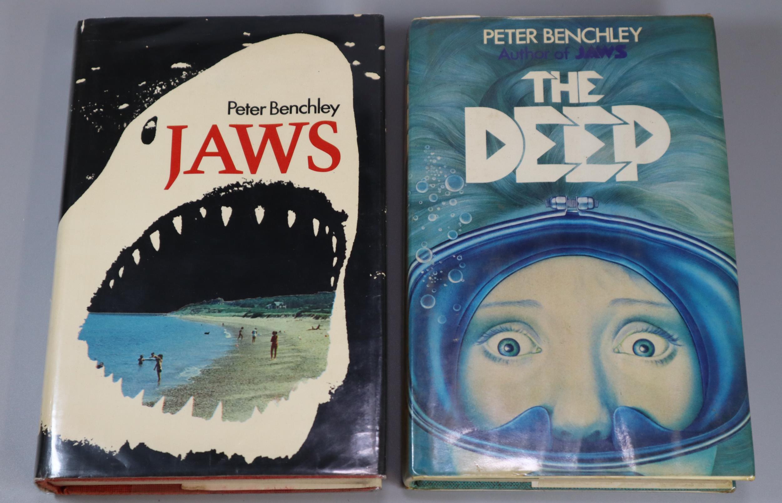 Benchley, Peter; 'Jaws' and 'The Deep', first editions, published by Andre Deutsch, 1974 & 1976.