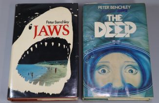 Benchley, Peter; 'Jaws' and 'The Deep', first editions, published by Andre Deutsch, 1974 & 1976.