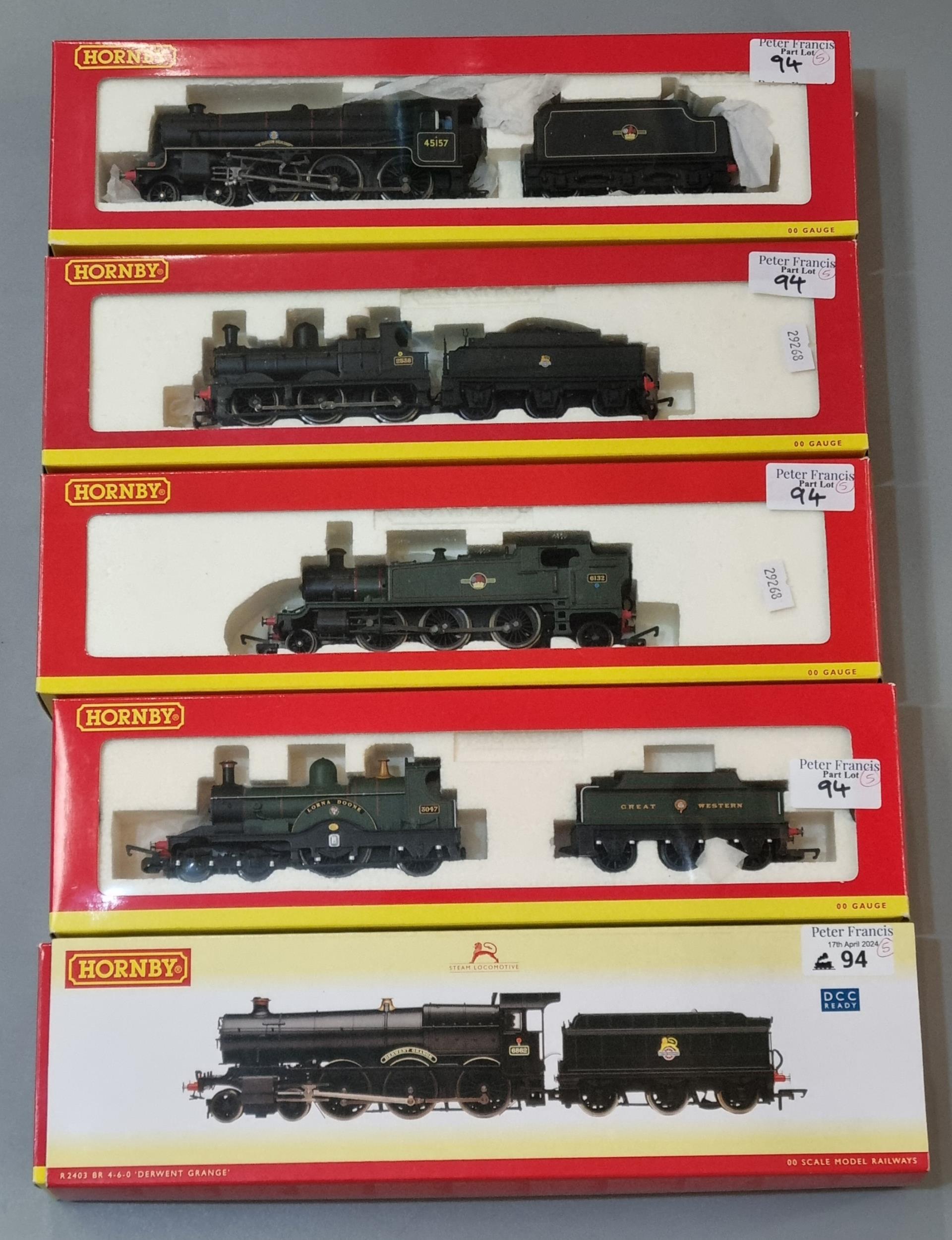 Five Hornby OO gauge locomotives, all in original boxes to include: R2449 The Glasgow Highlander,