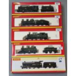 Five Hornby OO gauge locomotives, all in original boxes to include: R2449 The Glasgow Highlander,