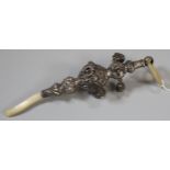 Edwardian silver babies rattle with teethers and bells. (B.P. 21% + VAT)