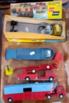 Two trays of diecast model vehicles, some in original boxes to include: Dinky Supertoys 964 Elevator