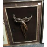 Bronzed sculptural relief depicting an entwined couple. Framed. 63x48cm approx. (B.P. 21% + VAT)