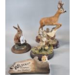 Collection of Scottish Wildtrack and Country Artists animal sculptures to include: hare, stag, mouse