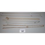 Collection of 9ct gold and other chains. 8g approx. (B.P. 21% + VAT)