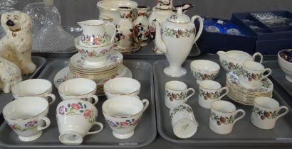 Two trays of china to include: Wedgwood 'Summer Garland' coffee set including; coffee cups and
