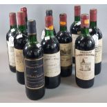Collection of ten bottles of mainly French red wine to include: Chateaux Du Bois De La Garde 1984,