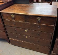 19th century oak straight front chest of two short and four long drawers. 99x58x92cm approx. (B.P.