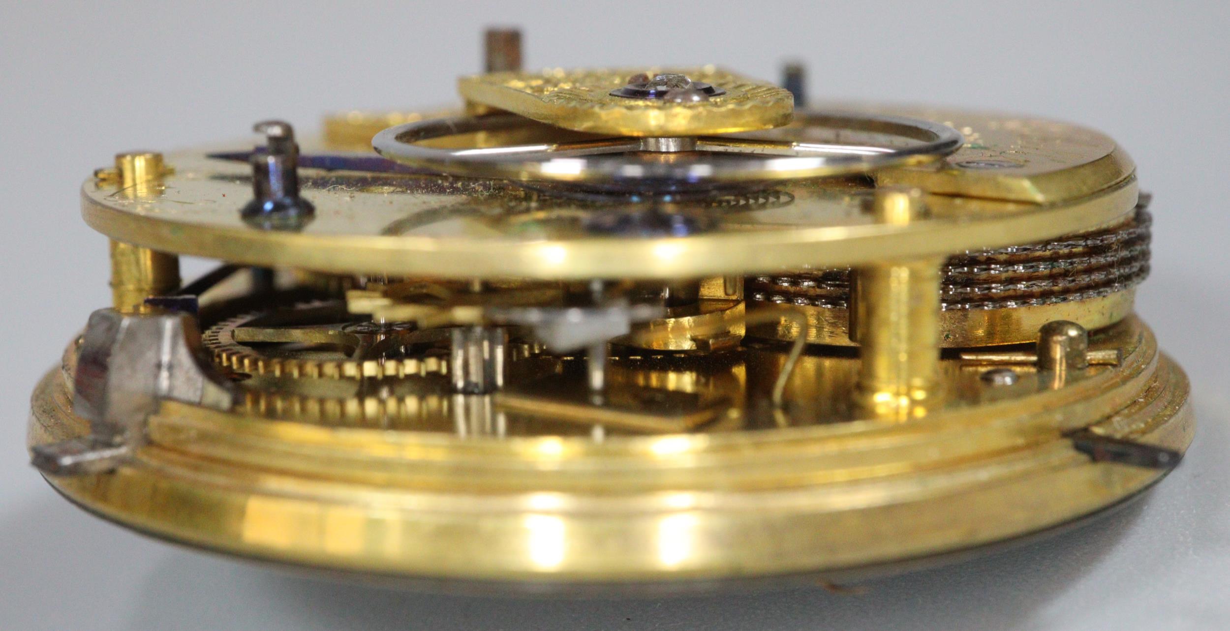 Two 19th century Fusee pocket watch movements only, one marked Robert Roskell of Liverpool, both - Image 6 of 10