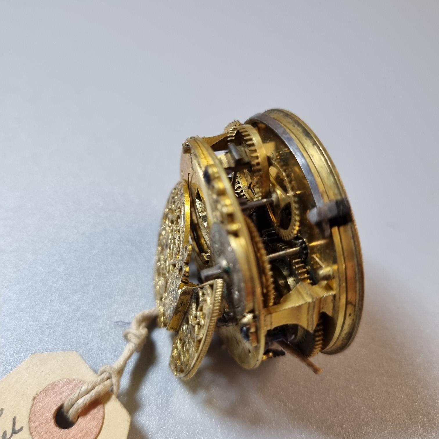 Group of three 18th/19th century Fusee pocket watch movements only, to include: one marked William - Image 10 of 10