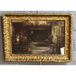 British School (late 19th early 20th century), study of a cottage interior with antique furniture,