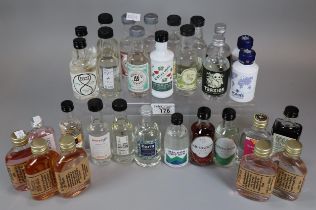 Box of alcoholic miniatures to include mainly various Gins including: Nordes, Zener, Spire etc. (B.