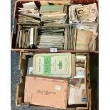 Collection of postcards, photographs and some stamps in two boxes, many 100s. (B.P. 21% + VAT)