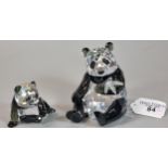 Swarovski Crystal Endangered Wildlife Panda and her Cub, designed by Heinz Tabertshofer. In original