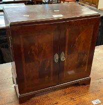 Late 19th early 20th century mahogany inlaid two door blind panelled specimen/collectors' cabinet,