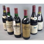 Six bottles of red wine to include: Chateaux Terre Rouge 1985, Bordeaux Appellation 1986, Chateaux