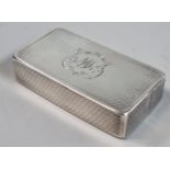 19th century engine turned armorial snuff box by Yapp and Woodward of Birmingham. 1850. 1.2 troy