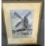 Ferdinand Cirel (British, worked in Wales 1884-1968), study of a windmill, signed dated 1924.