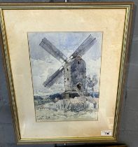 Ferdinand Cirel (British, worked in Wales 1884-1968), study of a windmill, signed dated 1924.
