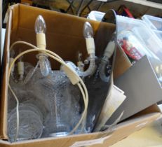 Two boxes containing Tipperary crystal chandeliers and chandelier parts. (2) (B.P. 21% + VAT)