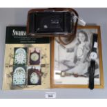 Box of oddments to include: gents Rotary Swiss Commando wristwatch, Royal Welsh Fusiliers and