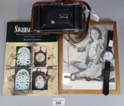 Box of oddments to include: gents Rotary Swiss Commando wristwatch, Royal Welsh Fusiliers and