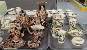 Two trays of Mason's Ironstone 'Chartreuse' and 'Penang' design items to include: vases, jugs,