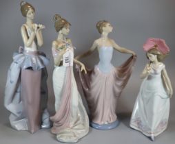 Four Spanish porcelain Lladro figurines of lady's to include: a ballerina, 'An Expression of