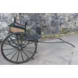 Horse drawn vehicle - two wheeled Gig with leaf sprung frame and lamp brackets, two shafts for