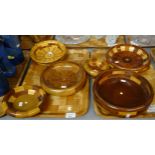 Two trays of various segmented wooden bowls made with different woods. (2) (B.P. 21% + VAT)