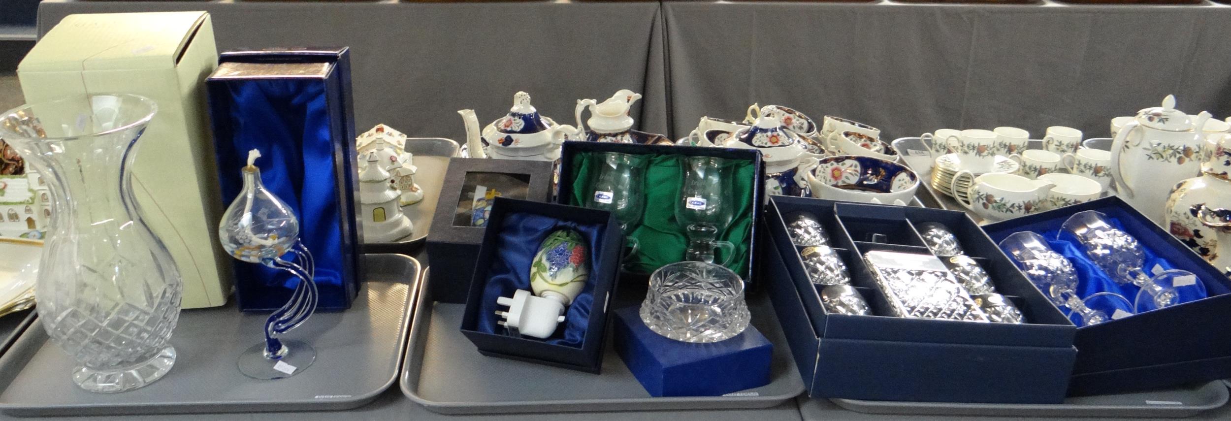 Three trays of boxed glass and china to include: Bohemia crystal decanter set, pair of Bohemia - Image 2 of 3