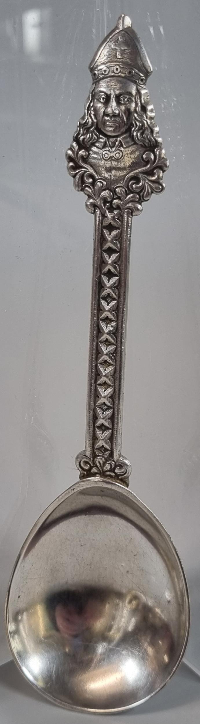 Norwegian 830 silver Papal spoon. 20cm long approx. 2.1 troy oz approx. (B.P. 21% + VAT)