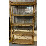 Large bamboo five tier open bookcase/shelving unit. 99x35x188cm approx. (B.P. 21% + VAT)